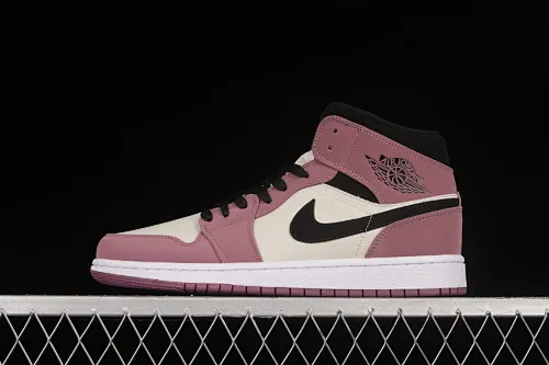All categories Air Jordan Jordan series basketball shoes Air Jordan 1 Mid Air Jordan 1 Mid "Berry" AJ1 Joe 1 black rose red China basketball shoes DC7267-500